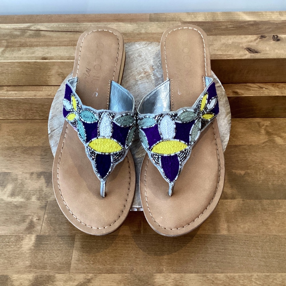 Coconuts by Matisse Sayulita Multi- color Beaded Sandals Size 8